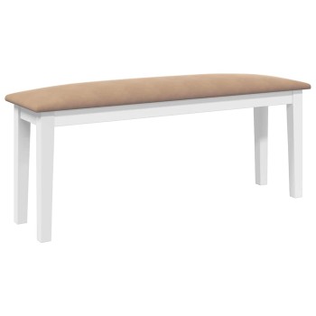 Fehér tömörfa gumiból pad 110 cm