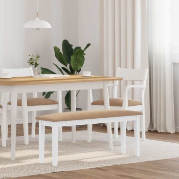 Fehér tömörfa gumiból pad 110 cm