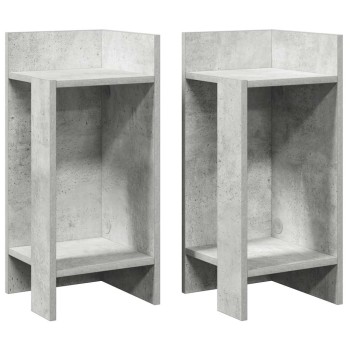 2 db betonszürke kisasztal polccal 25,5 x 27 x 60 cm