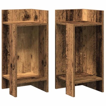 2 db antik fa színű kisasztal polccal 25,5 x 27 x 60 cm