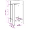 2 db antik fa színű kisasztal polccal 25,5 x 27 x 60 cm