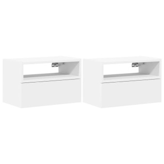 2 db fehér falra szerelhető éjjeliszekrény 45 x 26 x 28,5 cm