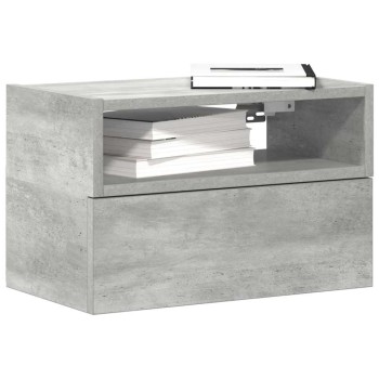 2 db betonszürke falra szerelhető éjjeliszekrény 45x26x28,5 cm