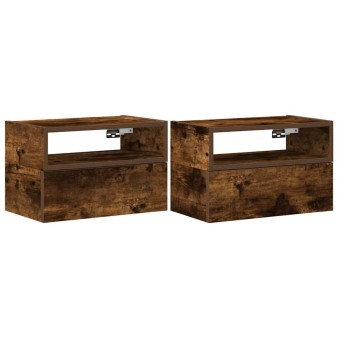 2db füstös tölgy színű fali éjjeliszekrény 45 x 26 x 28,5 cm