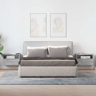 2 db szürke sonoma színű fali éjjeliszekrény 45 x 26 x 28,5 cm
