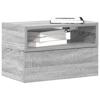 2 db szürke sonoma színű fali éjjeliszekrény 45 x 26 x 28,5 cm