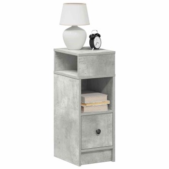2 db betonszürke éjjeliszekrény fiókkal 25 x 31 x 66 cm