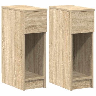 Éjjeliszekrények fiókkal 2 db sonoma tölgy 20 x 36 x 60 cm