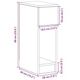 Éjjeliszekrények fiókkal 2 db sonoma tölgy 20 x 36 x 60 cm