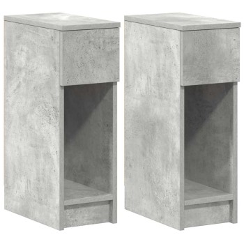 2 db betonszürke éjjeliszekrény fiókkal 20 x 36 x 60 cm