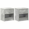 2 db betonszürke éjjeliszekrény fiókkal 39x28x41 cm