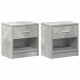 2 db betonszürke éjjeliszekrény fiókkal 39x28x41 cm