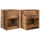 2 db antik fa színű éjjeliszekrény fiókkal 40x34x50 cm