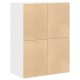 2 db fehér szerelt fa szekrény 2 fiókkal 60 x 31 x 40 cm 2 db fehér szerelt fa szekrény 2 fiókkal 60 x 31 x 40 cm