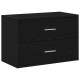 Fekete tölgy szerelt fa szekrény 2 fiókkal 60 x 31 x 40 cm Fekete tölgy szerelt fa szekrény 2 fiókkal 60 x 31 x 40 cm