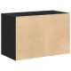 Fekete tölgy szerelt fa szekrény 2 fiókkal 60 x 31 x 40 cm Fekete tölgy szerelt fa szekrény 2 fiókkal 60 x 31 x 40 cm