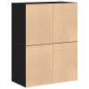 2 db fekete tölgy szerelt fa szekrény 2 fiókkal 60 x 31 x 40 cm