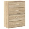 2 db sonoma tölgy szerelt fa szekrény 2 fiókkal 60 x 31 x 40 cm