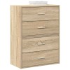 2 db sonoma tölgy szerelt fa szekrény 2 fiókkal 60 x 31 x 40 cm