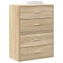 2 db sonoma tölgy szerelt fa szekrény 2 fiókkal 60 x 31 x 40 cm