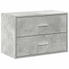Betonszürke szerelt fa szekrény 2 fiókkal 60 x 31 x 40 cm
