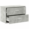 Betonszürke szerelt fa szekrény 2 fiókkal 60 x 31 x 40 cm