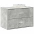 Betonszürke szerelt fa szekrény 2 fiókkal 60 x 31 x 40 cm