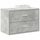 Betonszürke szerelt fa szekrény 2 fiókkal 60 x 31 x 40 cm Betonszürke szerelt fa szekrény 2 fiókkal 60 x 31 x 40 cm