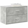 Betonszürke szerelt fa szekrény 2 fiókkal 60 x 31 x 40 cm