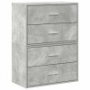 Szekrények 2 fiókkal 2 db betonszürke 60x31x40 cm gépelt fa