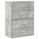 Szekrények 2 fiókkal 2 db betonszürke 60x31x40 cm gépelt fa Szekrények 2 fiókkal 2 db betonszürke 60x31x40 cm gépelt fa