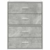 Szekrények 2 fiókkal 2 db betonszürke 60x31x40 cm gépelt fa