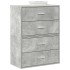 Szekrények 2 fiókkal 2 db betonszürke 60x31x40 cm gépelt fa