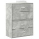 Szekrények 2 fiókkal 2 db betonszürke 60x31x40 cm gépelt fa Szekrények 2 fiókkal 2 db betonszürke 60x31x40 cm gépelt fa
