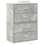 Szekrények 2 fiókkal 2 db betonszürke 60x31x40 cm gépelt fa