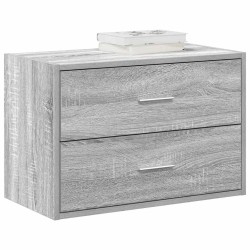 Szürke sonoma szerelt fa szekrény 2 fiókkal 60 x 31 x 40 cm
