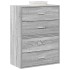 2 db szürke sonoma szerelt fa szekrény 2 fiókkal 60 x 31 x 40cm