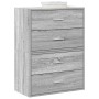 2 db szürke sonoma szerelt fa szekrény 2 fiókkal 60 x 31 x 40cm