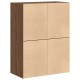 2 db barna tölgy szerelt fa szekrény 2 fiókkal 60 x 31 x 40 cm 2 db barna tölgy szerelt fa szekrény 2 fiókkal 60 x 31 x 40 cm