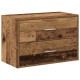 Antik fa színű szerelt fa szekrény 2 fiókkal 60 x 31 x 40 cm Antik fa színű szerelt fa szekrény 2 fiókkal 60 x 31 x 40 cm