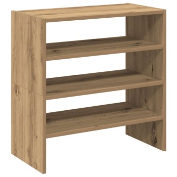 2 db kézműves tölgy cipőtartó állvány halmozható 60x30x30,5 cm