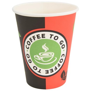 1000 db piros és fekete papír kávéscsészék 12oz 300ml