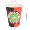 1000 db piros és fekete papír kávéscsészék 12oz 300ml