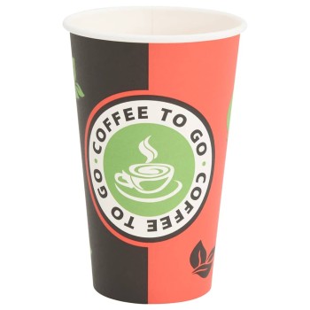 1000 db piros és fekete papír kávéscsészék 16oz 400ml