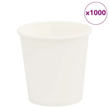 1000 db fehér papír kávéscsészék 4oz 100ml