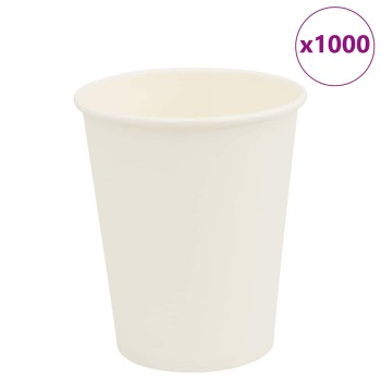 1000 db fehér papír kávéscsészék 8oz 200ml