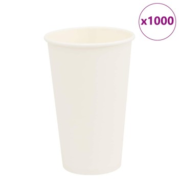 1000 db fehér papír kávéscsészék 16oz 400ml