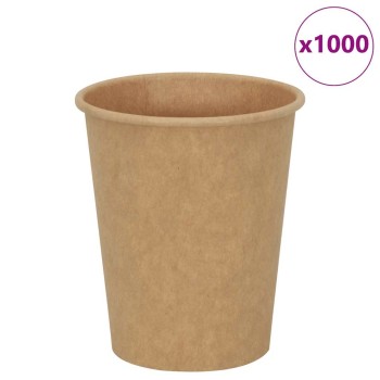 1000 db barna papír kávéscsészék 8oz 200ml