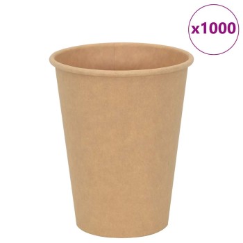 1000 db barna papír kávéscsészék 12oz 300ml