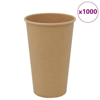 1000 db barna papír kávéscsészék 16oz 400ml
